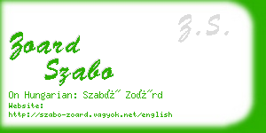 zoard szabo business card